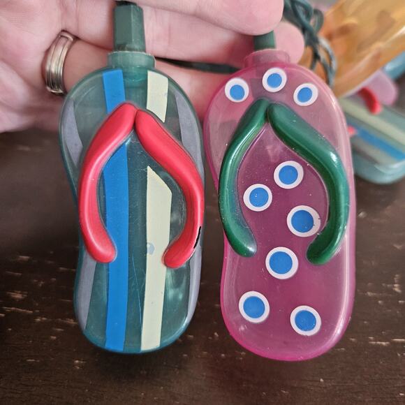 Flip Flops / Sandals Light Covers Party Patio Lights Set String of 10 Read - Picture 1 of 10